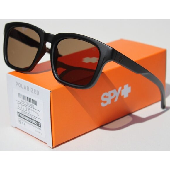 SPY OPTICS Saxony POLARIZED Sunglasses Matte Black/Happy Boost Bronze Black NEW - Picture 1 of 10